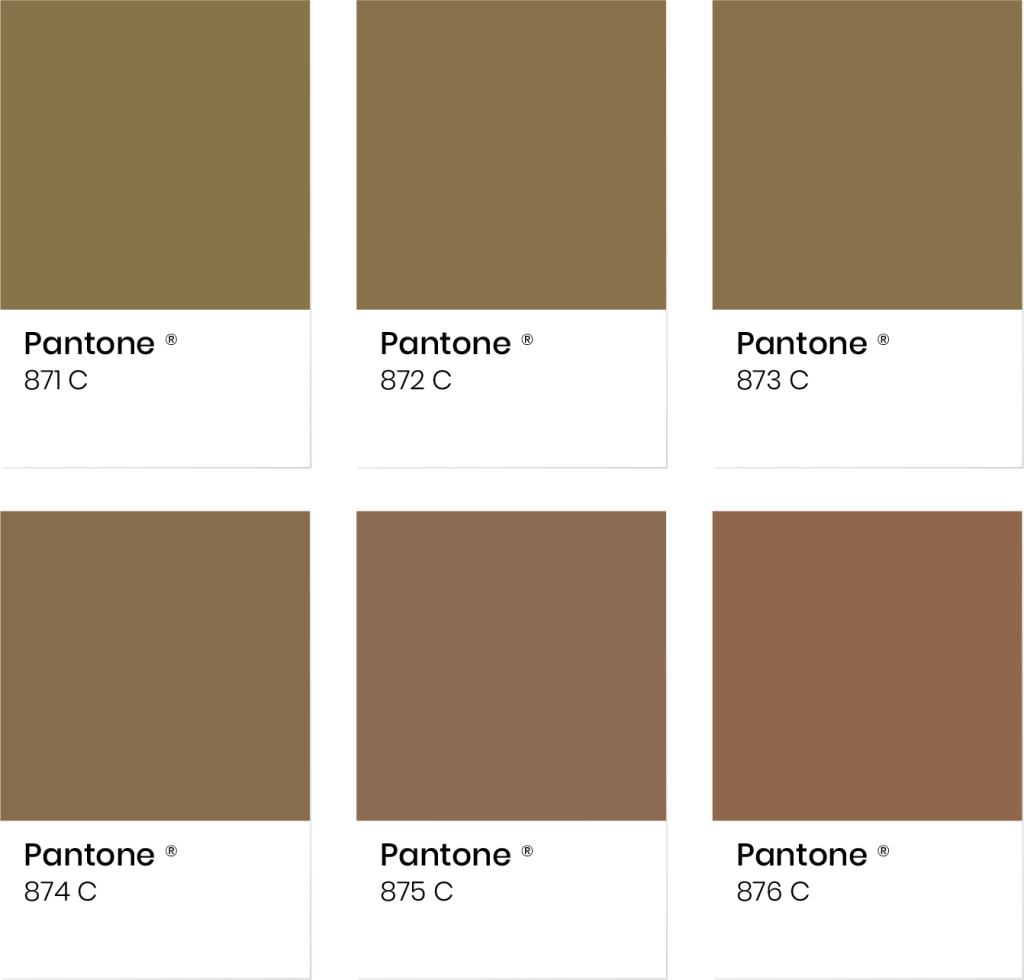 Rainbow Gold Pantone Color Chart کالر چارت مرکب | رینبو